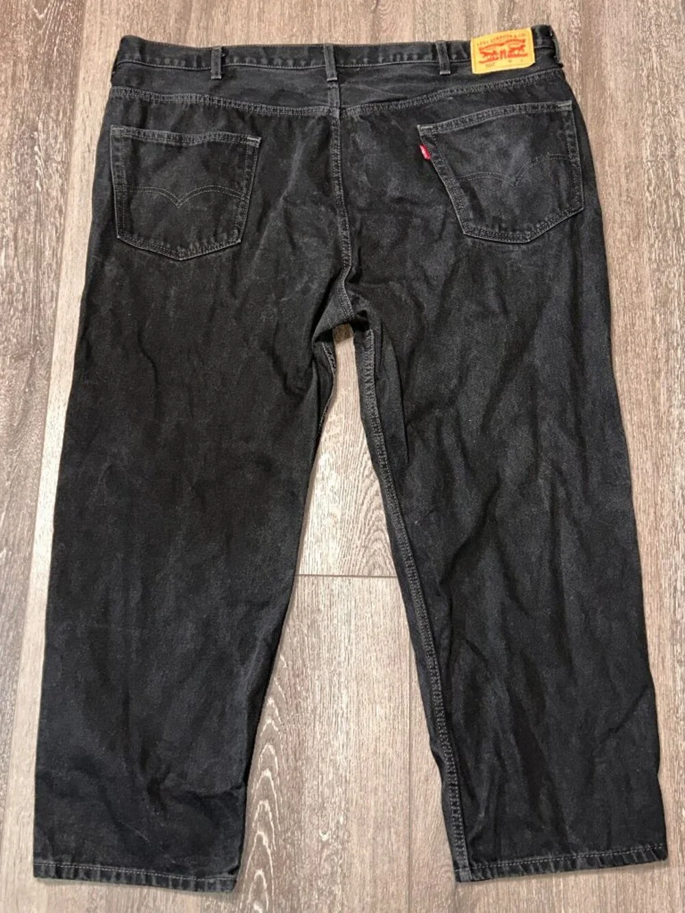 Levi's 550 Mens 48X29 Black Waterless Denim Jeans Pants Straight Fit